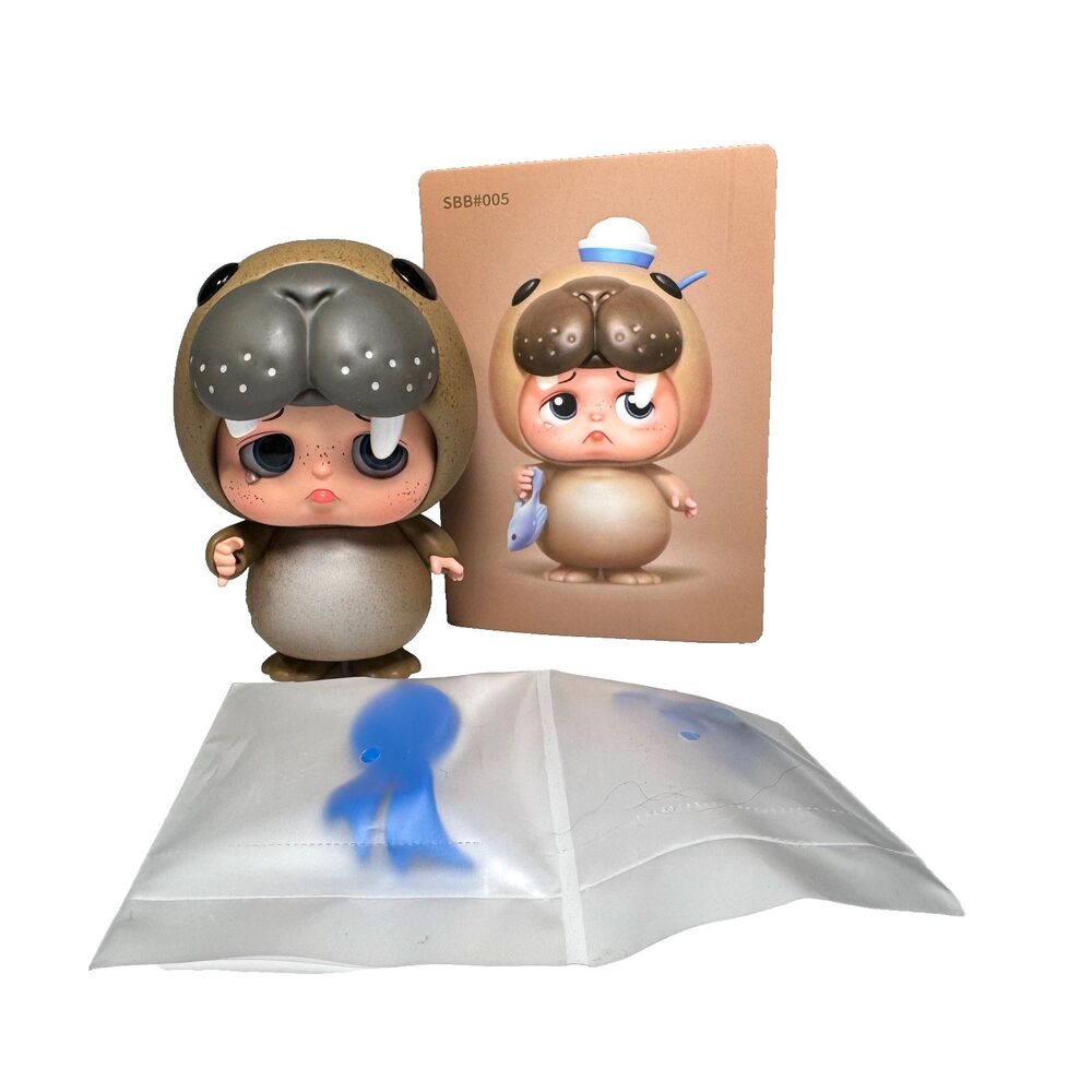 Starbox Sad Baby Walrus Vinyl Figure With Magnetic Hat And Fish Complete w/ Card